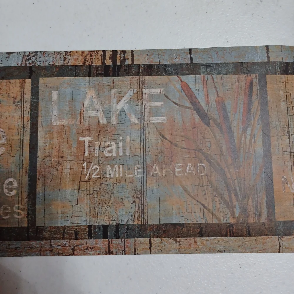 Wallpaper Border Slate Lake Trail Lodge Rustic
